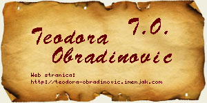 Teodora Obradinović vizit kartica